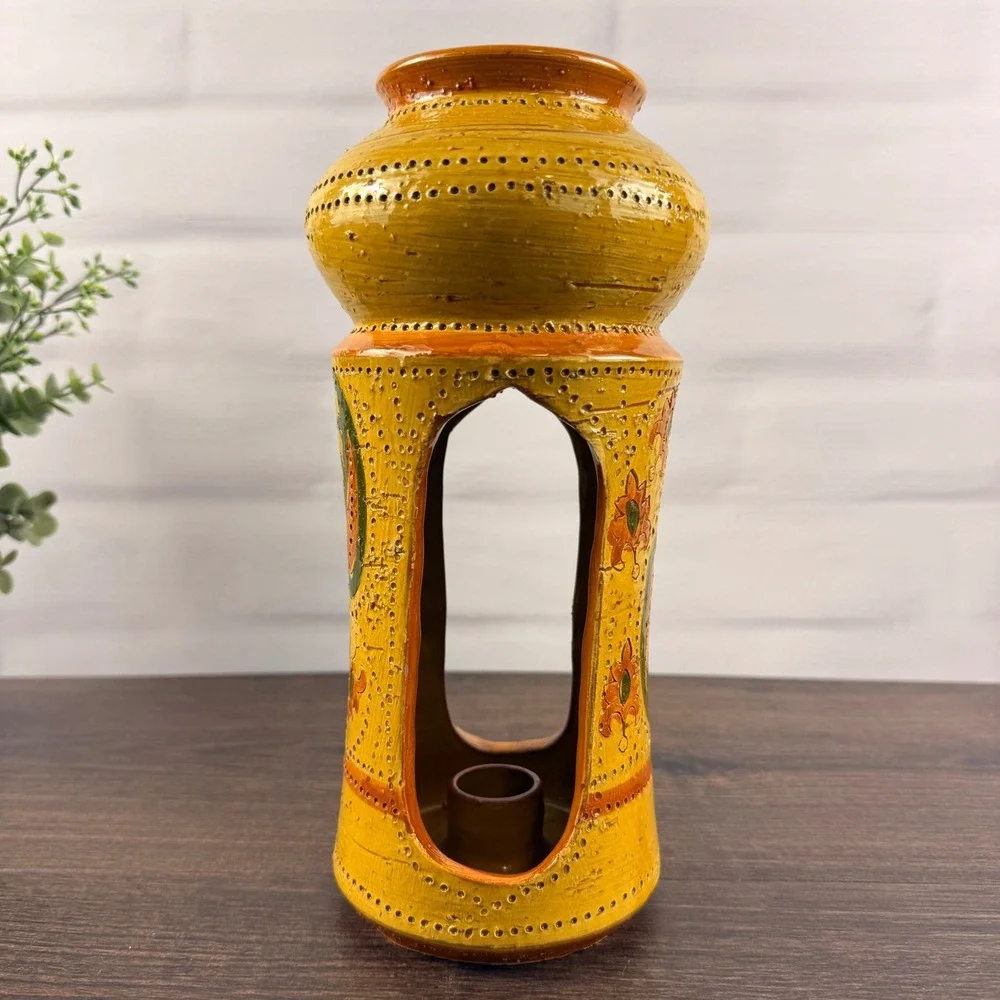 Bitossi Liberty Candle Holder Yellow Italian Pottery Rosenthal Netter